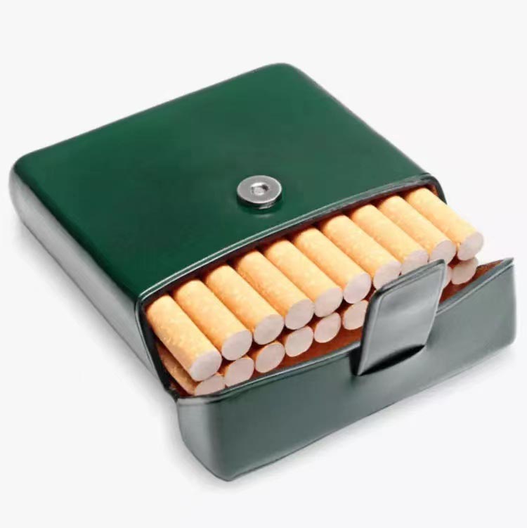 厂家直供彩盒定做包装盒等绿色皮质高档香烟包装盒